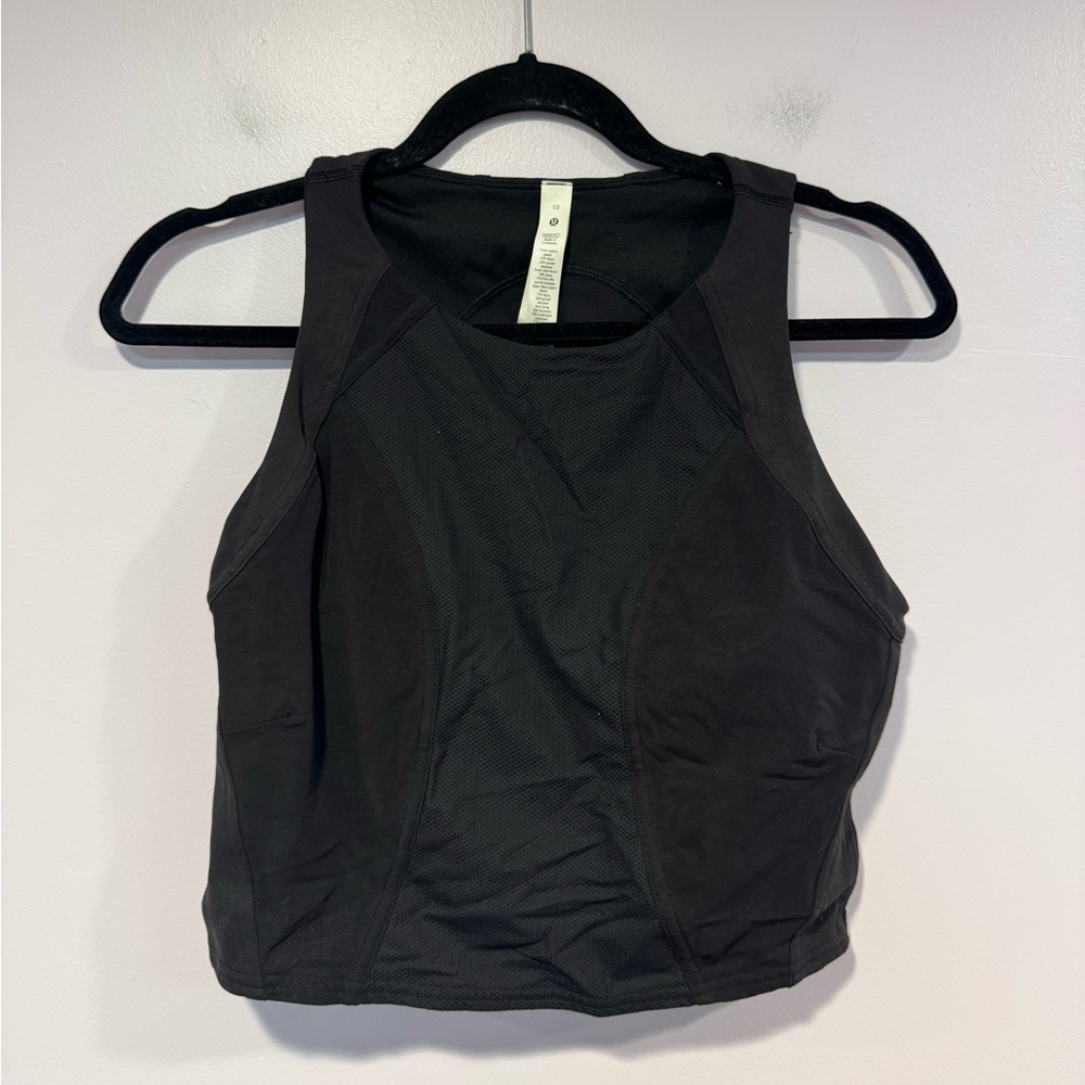 Black lululemon mesh front workout tank top